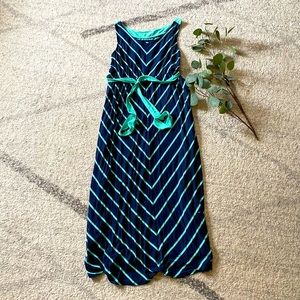 •LIZ LANGE MATERNITY• Medium Navy and Aqua Maternity Dress